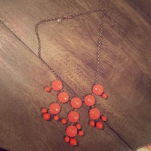 Jcrew Statement Necklace - gold and coral